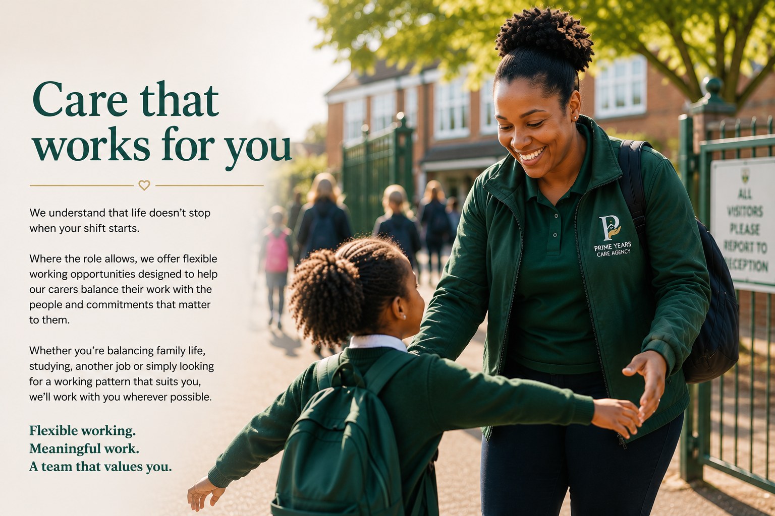 Flexible care work with Prime Years Care Agency